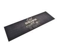 vidaXL Kitchen Rug Anti-Fatigue Mat Runner - Machine Washable, Soft Black Velvet Top, Skid-Resistant Latex Base, 180x60 cm, Multicolour