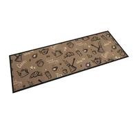 vidaXL Kitchen Rug Washable Morning Brown 60x180 cm Velvet UK