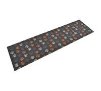 vidaXL Velvet Kitchen Rug with Paws Print, Multicolour Modern Rugs, Indoor and Outdoor Use, Easy-Storage