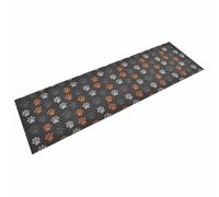 vidaXL Kitchen Rug Washable Paws 60x180 cm Velvet