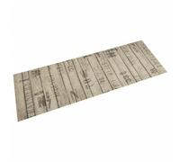 vidaXL Kitchen Runner Rug - Taupe Anti-Fatigue Velvet Mat with Fence Pattern, Skid-Resistant, Machine Washable, 150x45cm, For Home & Outdoor