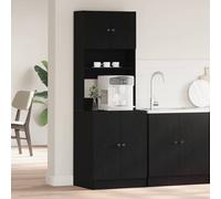 vidaXL Kitchen Sideboard with Shelf 2 pcs Black Oak 60 x 50 x 180 cm