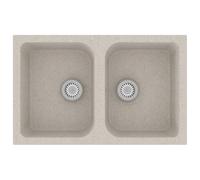 vidaXL Kitchen Sink Beige 76 x 48 x 30 cm Granite, Granite Kitchen Utility Sink, Rectangular, Modern Design, Durable Basin, Spacious Fixture, Scratch Resistant
