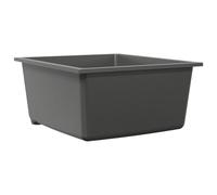 vidaXL Kitchen Sink Grey Granite with Overflow Hole Rectangular Design for Food Preparation 380 x 440 200 mm Interior Matt Surface Easy Cleaning Robust