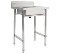vidaXL Kitchen Sink Single Basin Stainless Steel Durable Restaurant Hotel Sink