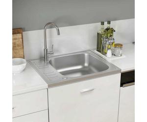 Vidaxl Kitchen Sink With Drainer Set Silver 600X500X155 mm Stainless Steel