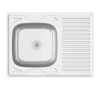 vidaXL Kitchen Sink & Drainer Set Silver 800x600x155 mm Stainless Steel UK HOT