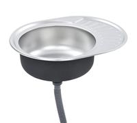 vidaXL Stainless Steel Kitchen Sink - Durable Heat and Scratch Resistant, Easy to Clean, Reversible Design, Including Strainer and Trap Kit