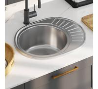 Kitchen Sink Stainless Steel Waste Kit Single/Double Basin Multi Sizes vidaXL