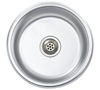 vidaXL Kitchen Sink with Strainer and Trap Stainless Steel Single Bowl Sink
