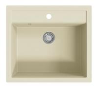 vidaXL Granite Kitchen Sink Single Basin Beige, Yellow