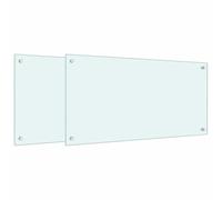 vidaXL Kitchen Splashes 80 x 40 cm Tempered Glass Pack of 2 White