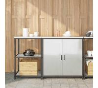 vidaXL Kitchen Storage Set HATTEM 2 pcs Silver Galvanised Steel