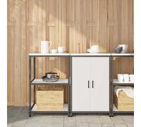 vidaXL Kitchen Storage Set with Shelf 2 pcs White Cold-rolled steel