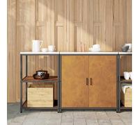 vidaXL Kitchen Storage Set with Shelf with Storage 2 pcs Rusty Steel
