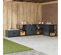 vidaXL Kitchen Storage with Shelf Anthracite 90 x 50 x 53 cm Steel