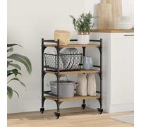 vidaXL Kitchen Trolley Artisan Oak 50 x 35 x 75.5 cm Engineered Wood