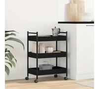vidaXL Kitchen Trolley Black oak 50 x 30 x 70 cm Engineered Wood