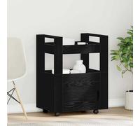 vidaXL Kitchen Trolley Black oak 60 x 45 x 80 cm Engineered wood