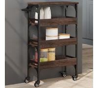 vidaXL Kitchen Trolley Brown Oak 53x20x76 cm Engineered Wood UK