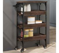 vidaXL Kitchen Trolley Brown Oak 53x20x76 cm Engineered Wood