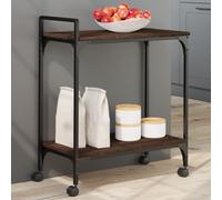 vidaXL Kitchen Trolley Rolling Cart Storage Cart Brown Oak Engineered Wood