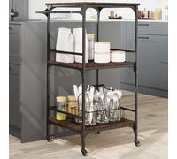 vidaXL Kitchen Trolley Brown Oak 60.5x50x105 cm Engineered Wood LSO UK