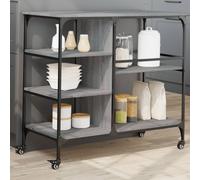 vidaXL Kitchen Trolley Grey Sonoma 100x45x89.5 cm Engineered Wood NEW
