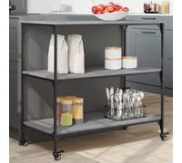 Kitchen Trolley Grey Sonoma 102x50x95 cm Engineered Wood & Steel with 4 Castors
