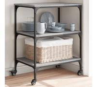 vidaXL Kitchen Trolley Grey Sonoma 60x41x76 cm Engineered Wood
