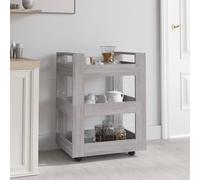 vidaXL Kitchen Trolley Grey Sonoma 60x45x80 cm Engineered Wood UK
