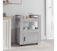 (Grey sonoma) vidaXL Kitchen Trolley Engineered Wood Organiser Food Tea Rack Multi Colours