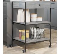 vidaXL Kitchen Trolley Grey Sonoma 60x48x89.5 cm Engineered Wood