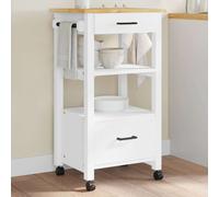 vidaXL Kitchen Trolley MONZA 48x40x90 cm Solid Wood Pine