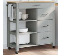 vidaXL Kitchen Trolley MONZA 84x40x88.5 cm Solid Wood Pine