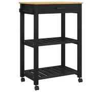 vidaXL Kitchen Trolley MONZA Black 60 x 40 x 88.5 cm Solid Pine Wood