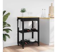 Kitchen Trolley Rolling Cart Storage Cart Trolley MONZA Solid Wood Pine vidaXL