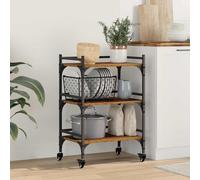 vidaXL Kitchen Trolley - Rolling Storage & Serving Cart - Engineered Wood
