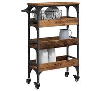 Kitchen Trolley Rolling Cart Storage Serving Trolley Engineered Wood vidaXL