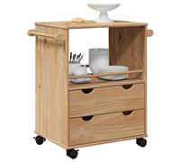 vidaXL Kitchen Trolley OTTA 59x45x80 cm Solid Wood Pine