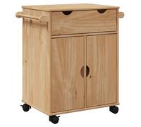 vidaXL Kitchen Trolley Rolling Cart Serving Trolley Bar Cart Solid Wood Pine