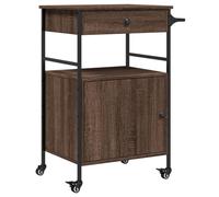 vidaXL Kitchen Trolley Brown Oak 56x43x89.5 cm Engineered Wood NEW