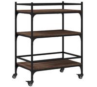 vidaXL Kitchen Trolley Brown Oak 65x40x86.5 cm Engineered Wood UK