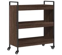 vidaXL Kitchen Trolley Rolling Cart Storage Cart Brown Oak Engineered Wood