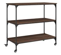 vidaXL Kitchen Trolley Rolling Cart Storage Cart Brown Oak Engineered Wood