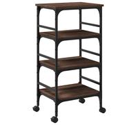 vidaXL Kitchen Trolley Rolling Cart Storage Cart Brown Oak Engineered Wood
