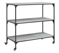 vidaXL Kitchen Trolley Rolling Cart Storage Cart Grey Sonoma Engineered Wood