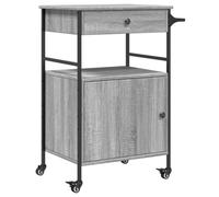 vidaXL Kitchen Trolley Rolling Cart Storage Cart Grey Sonoma Engineered Wood