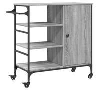 vidaXL Kitchen Trolley Rolling Cart Storage Cart Grey Sonoma Engineered Wood
