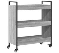 vidaXL Kitchen Trolley Rolling Cart Storage Cart Grey Sonoma Engineered Wood